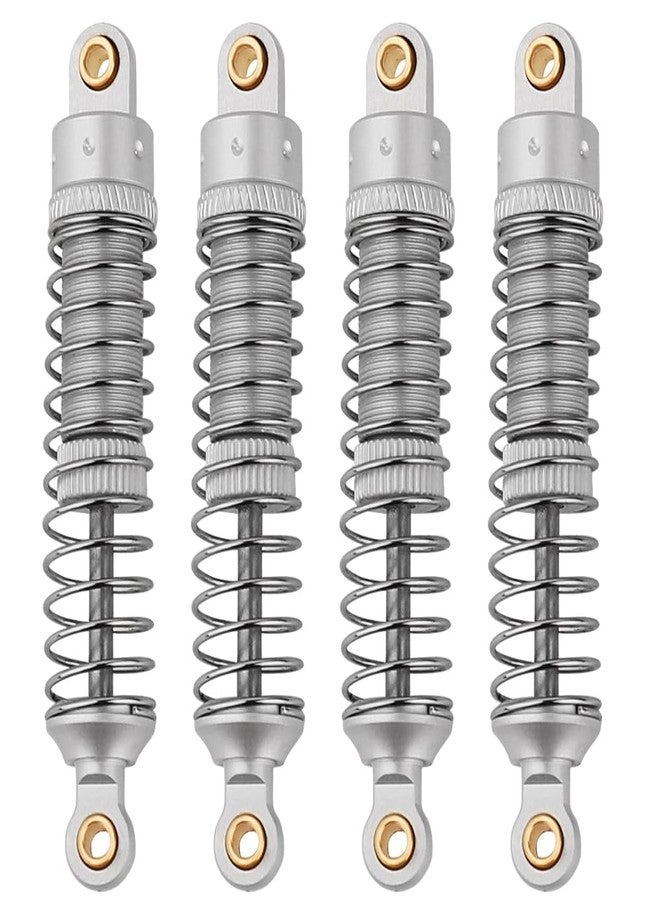Pothyes 4PCS 53mm/59mm/66mm Aluminum Shocks Absorbers Oil Long Threaded Damper for 1/18 RC Crawler TRX4M TRX-4M Bronco Defender K10 Upgrade Parts (59mm Silver) - Image 1
